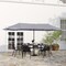 Merrick Lane Evanston 15 FT Triple Head Umbrella for Patio Use with Crank Handle, and Easy Lift Function